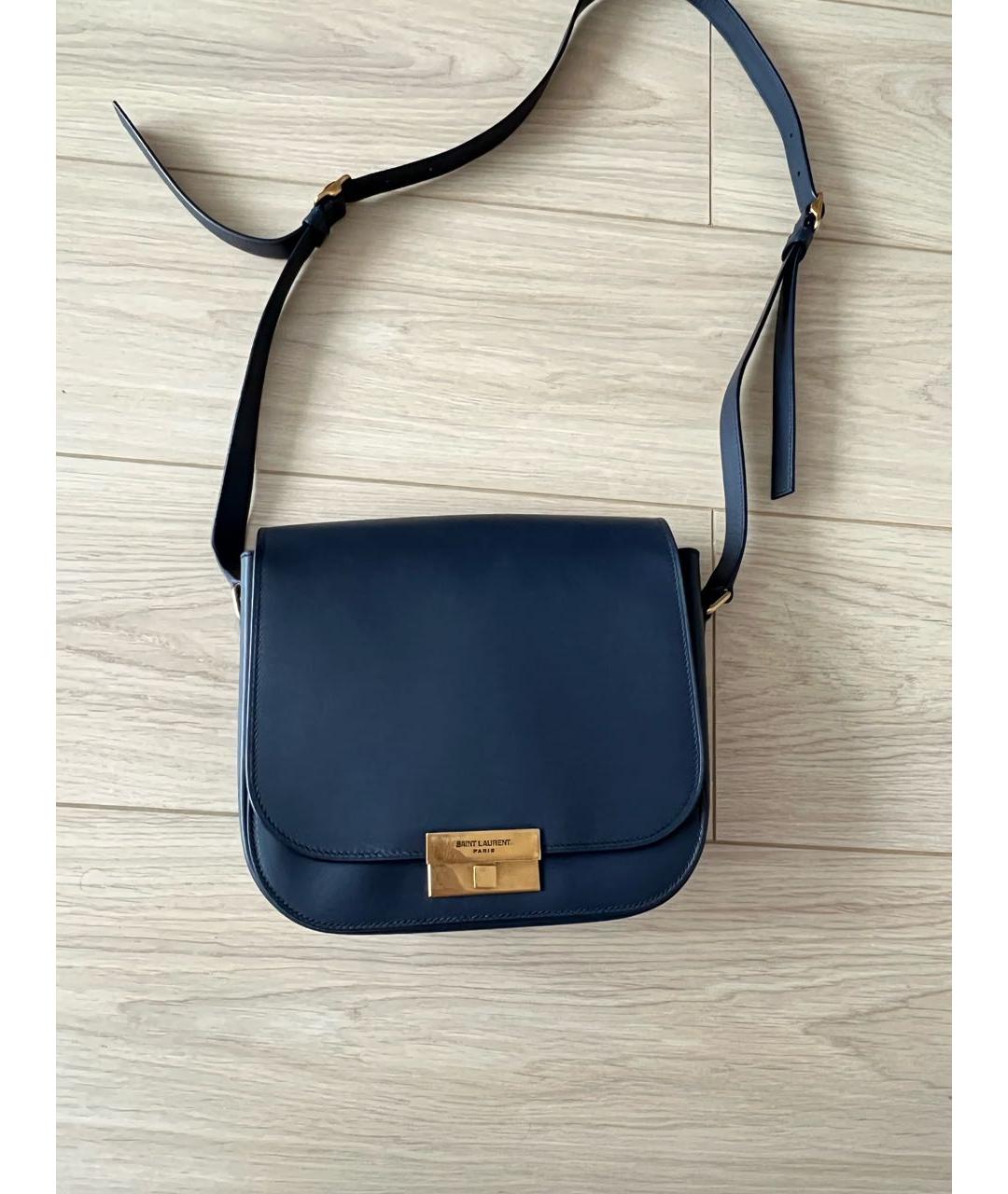 SAINT LAURENT Темно-синяя кожаная сумка через плечо, фото 8
