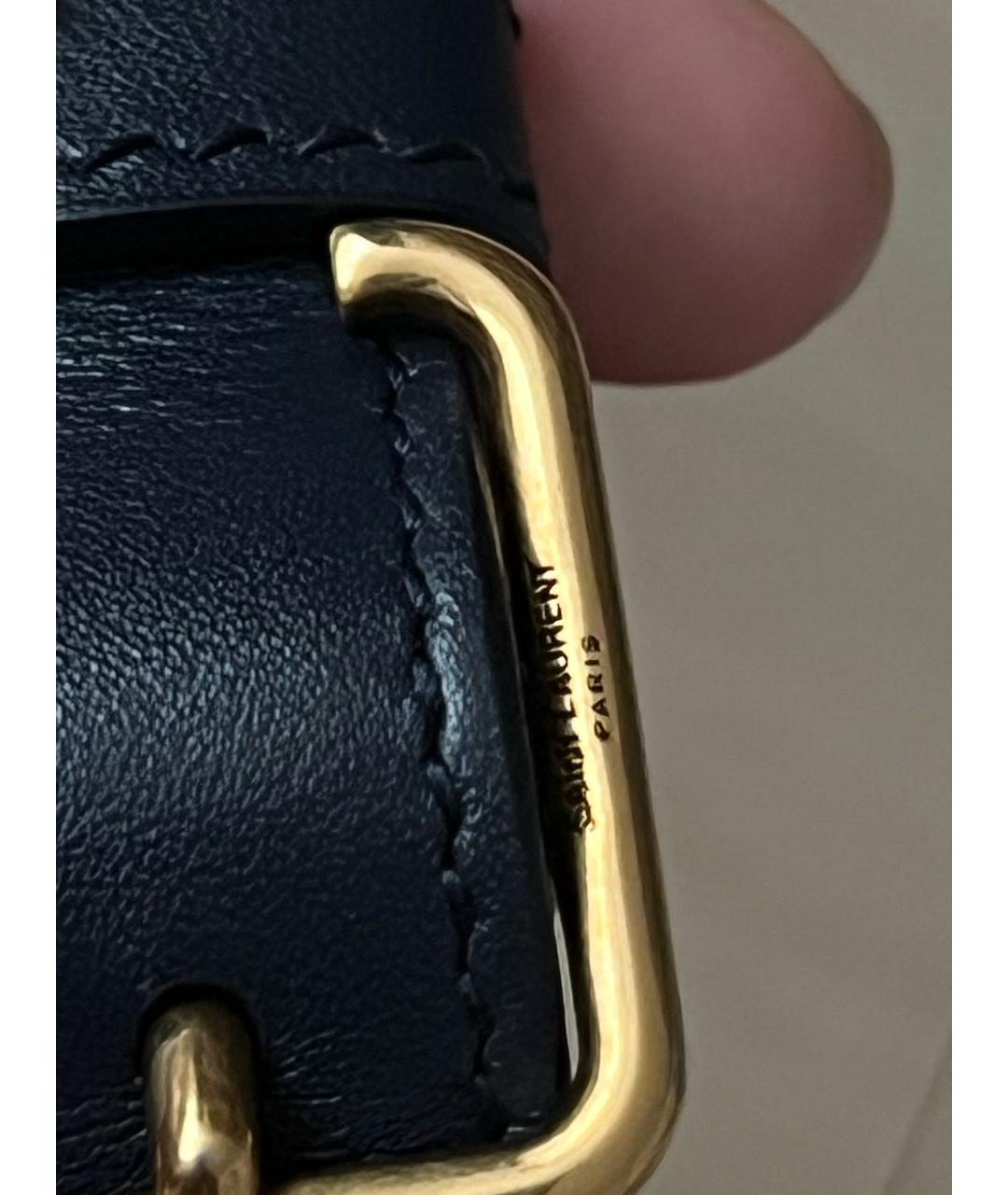 SAINT LAURENT Темно-синяя кожаная сумка через плечо, фото 6