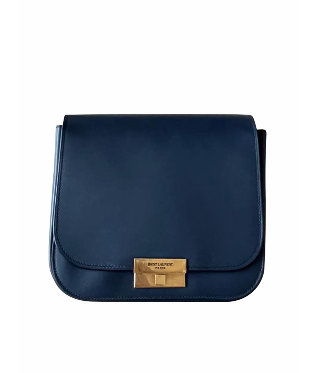 SAINT LAURENT Темно-синяя кожаная сумка через плечо, фото 1