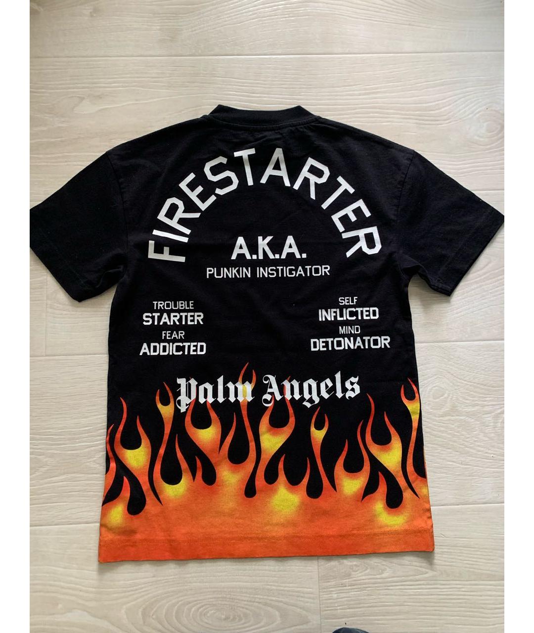 PALM ANGELS Черная хлопковая футболка, фото 2