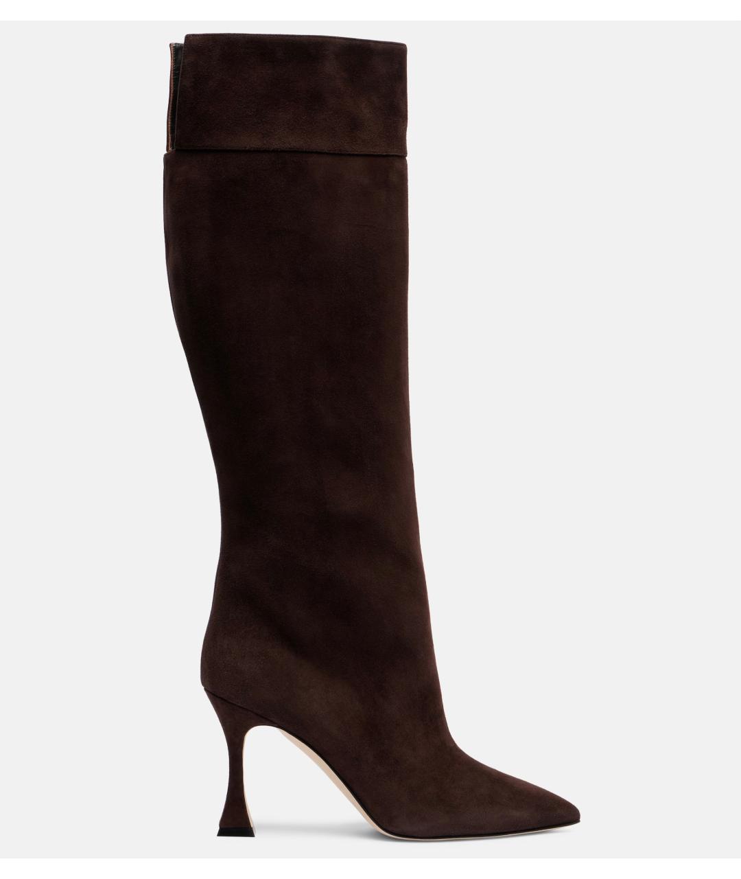 MANOLO BLAHNIK Коричневые замшевые сапоги, фото 6