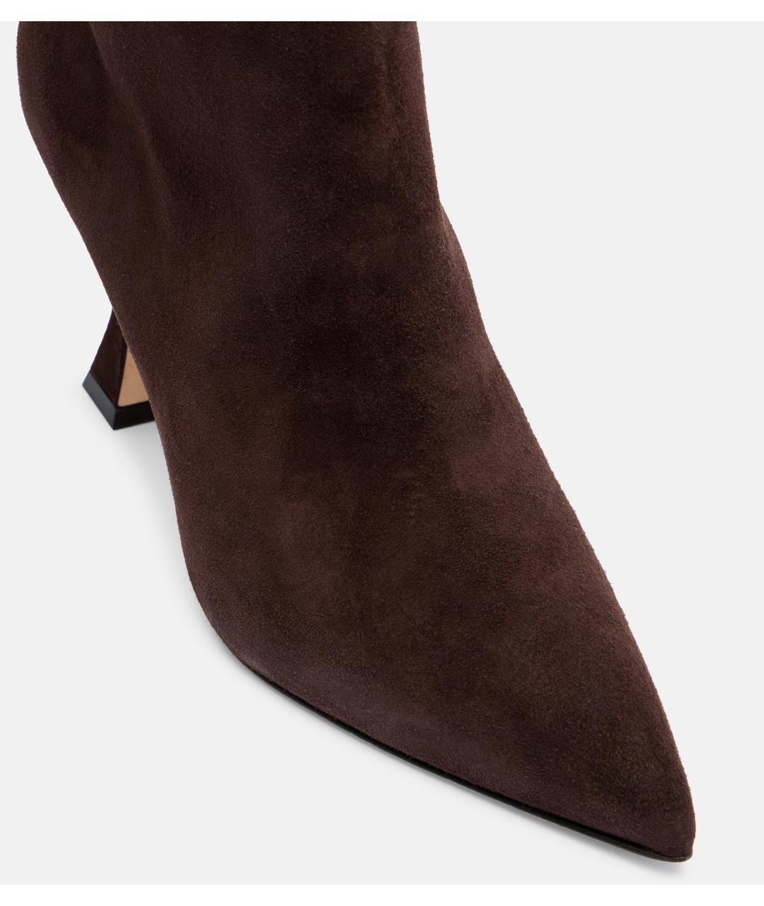 MANOLO BLAHNIK Коричневые замшевые сапоги, фото 4