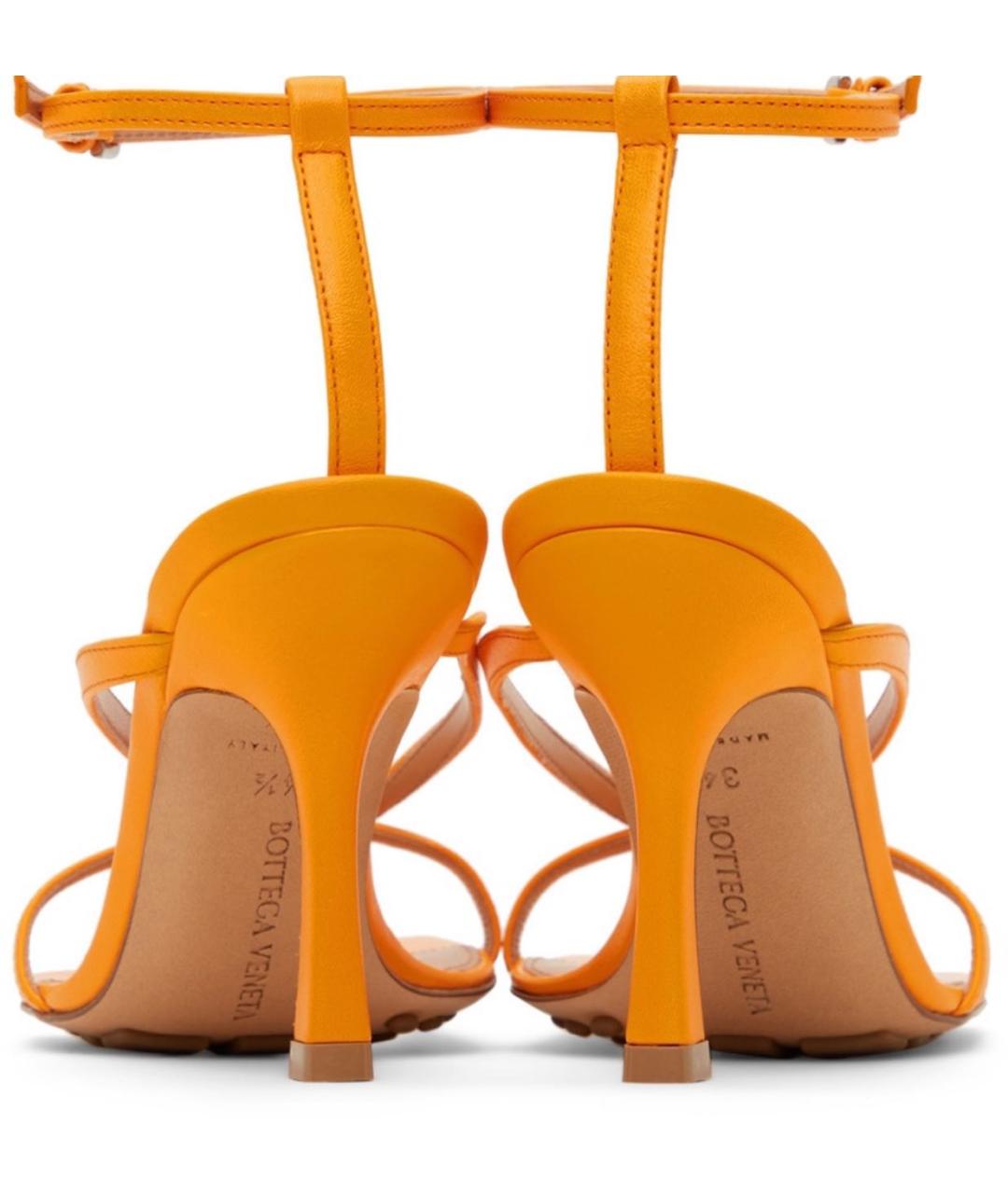 BOTTEGA VENETA Оранжевое кожаные босоножки, фото 3