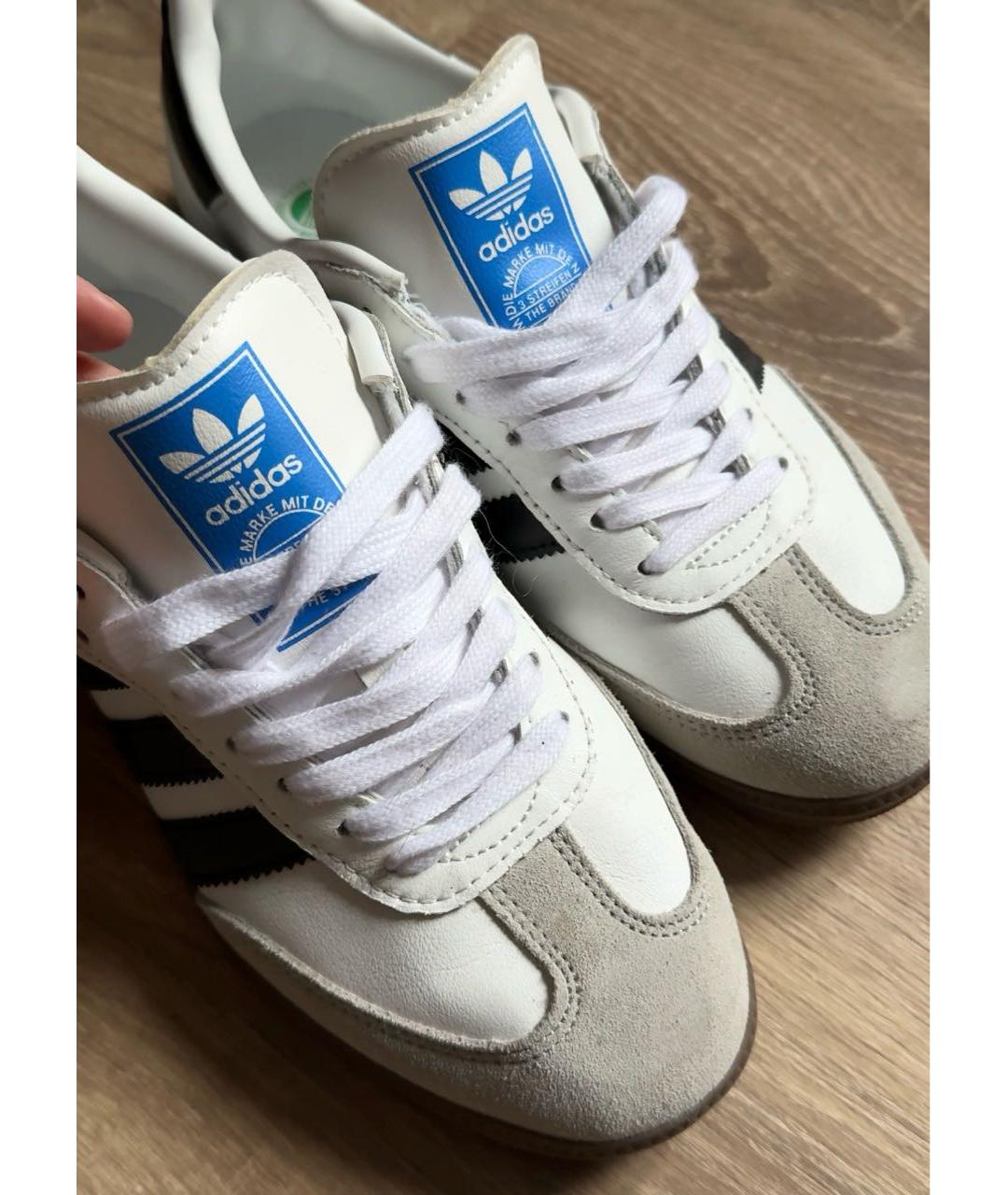 ADIDAS Белые кожаные кеды, фото 4