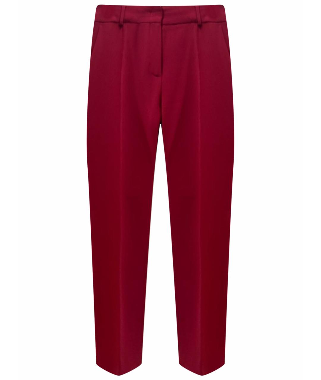 MAX MARA STUDIO Красные вискозные прямые брюки, фото 1