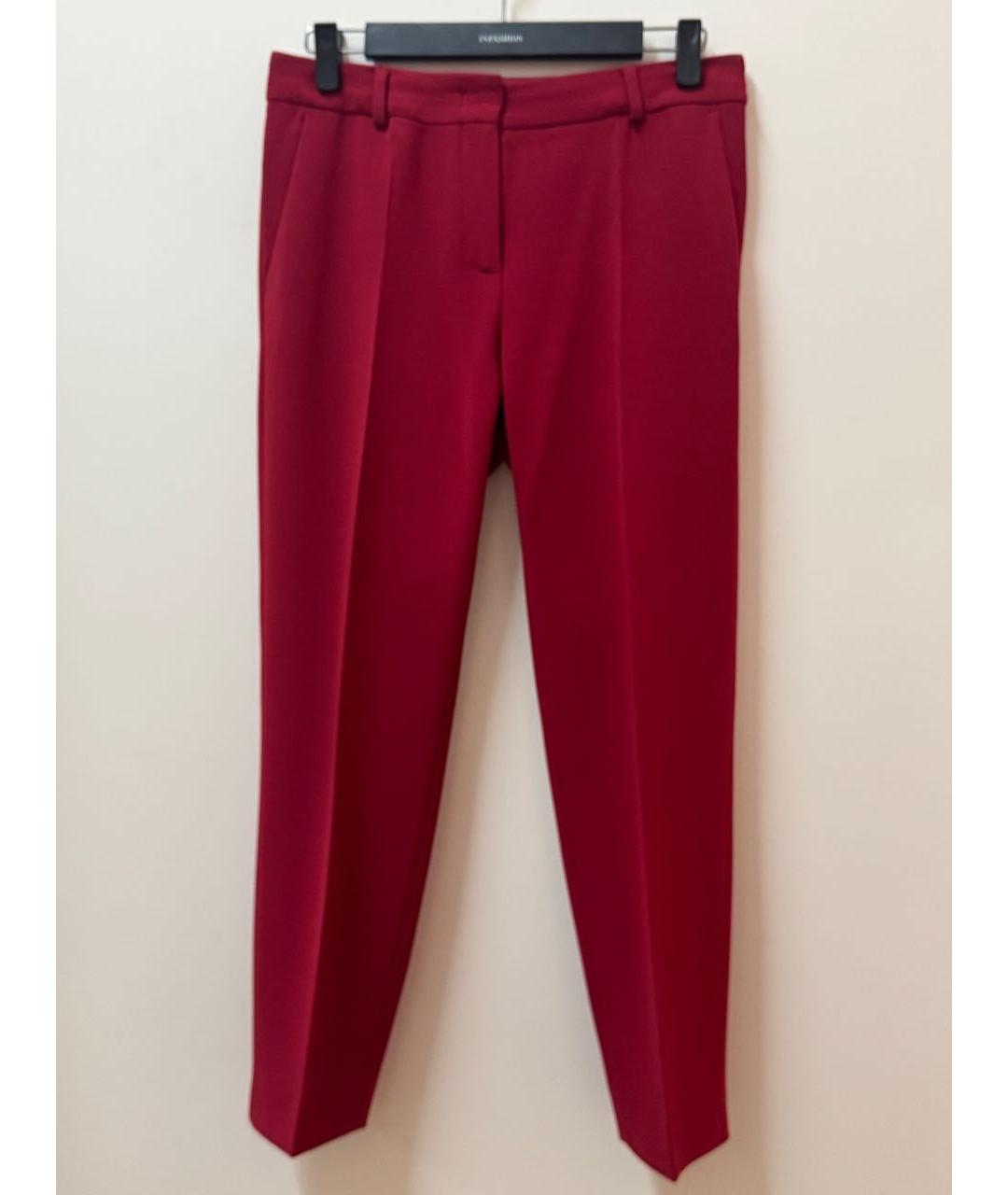 MAX MARA STUDIO Красные вискозные прямые брюки, фото 5