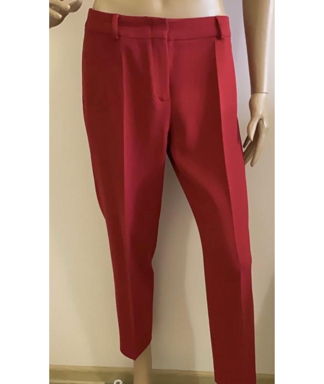 MAX MARA STUDIO Красные вискозные прямые брюки, фото 4