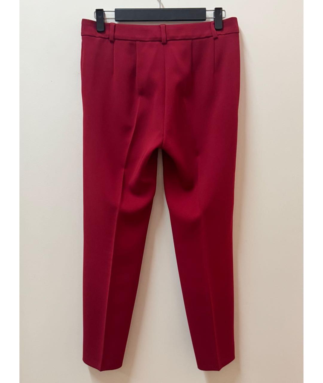 MAX MARA STUDIO Красные вискозные прямые брюки, фото 2