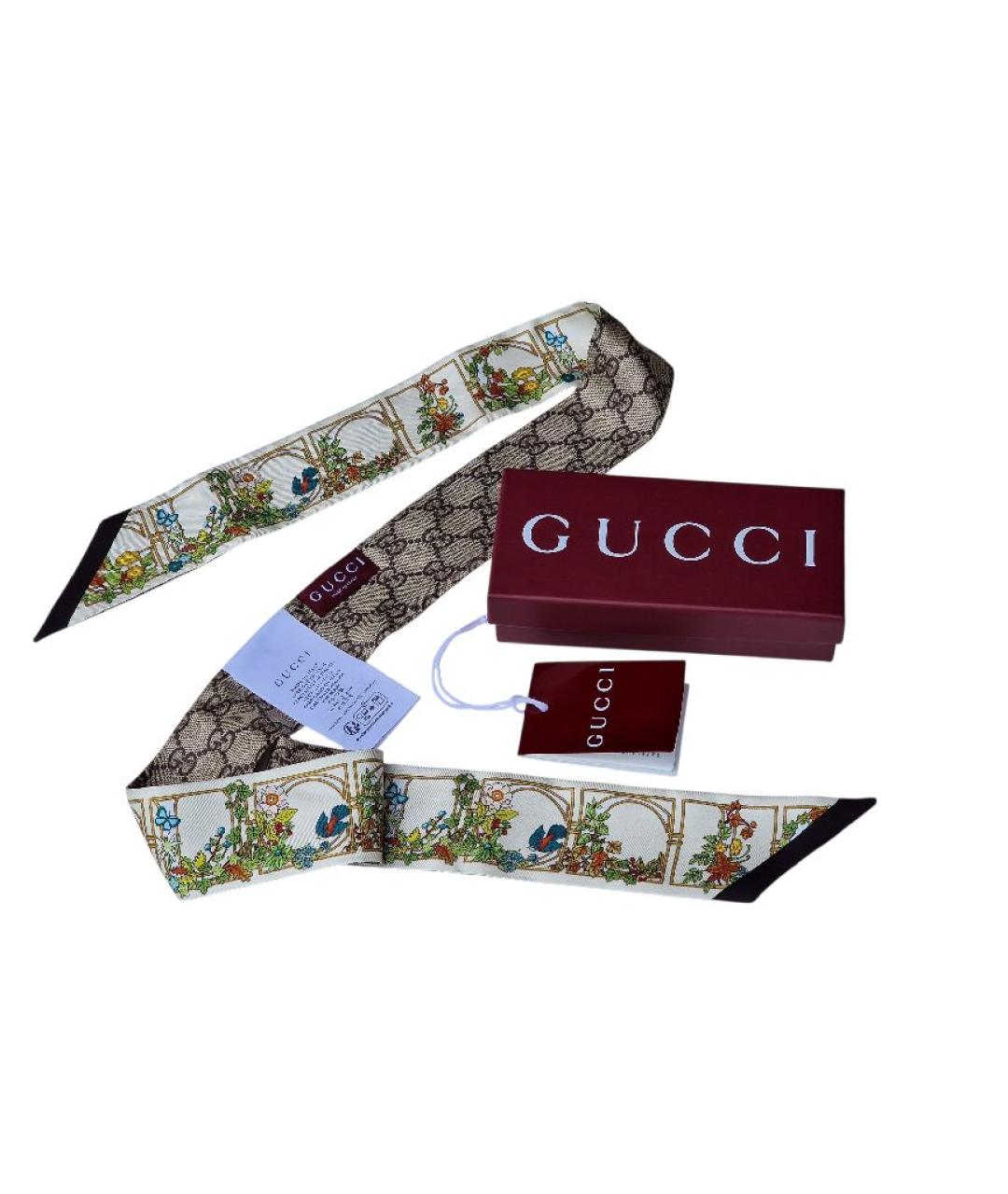 GUCCI Мульти шелковый шарф, фото 3