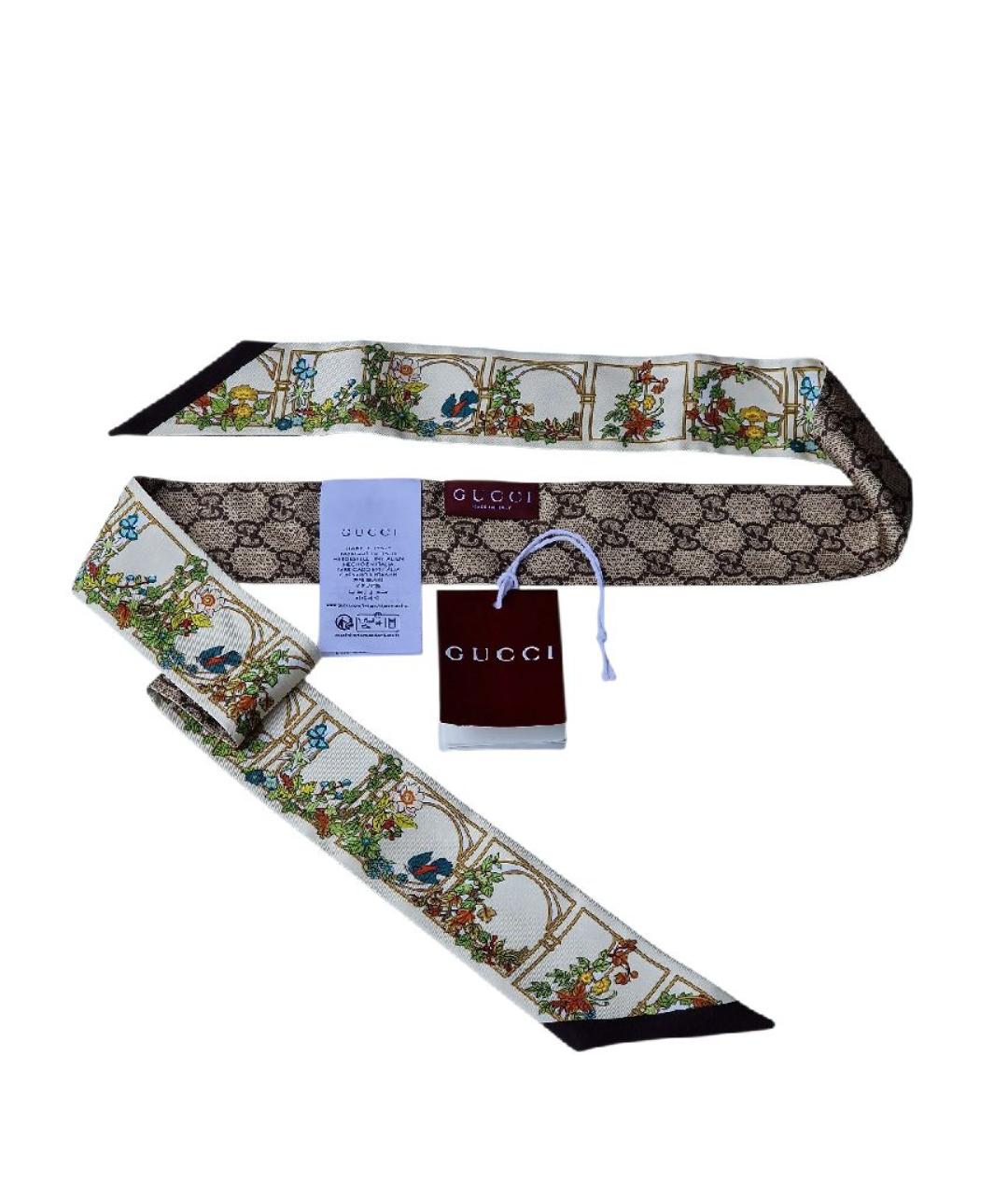 GUCCI Мульти шелковый шарф, фото 4