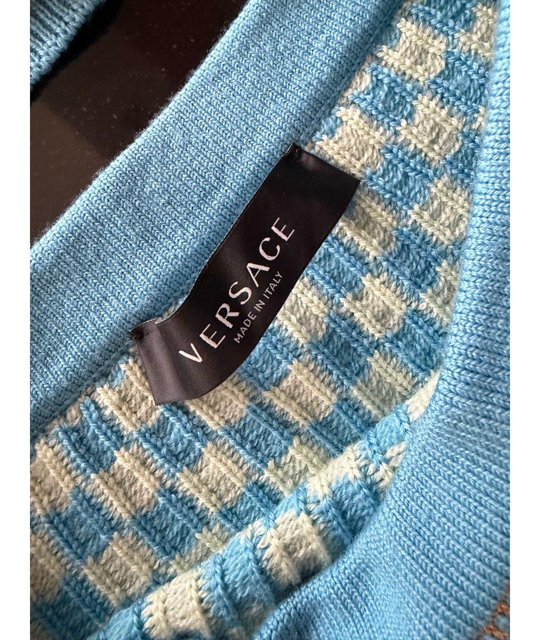 VERSACE Голубой вискозный костюм с юбками, фото 2