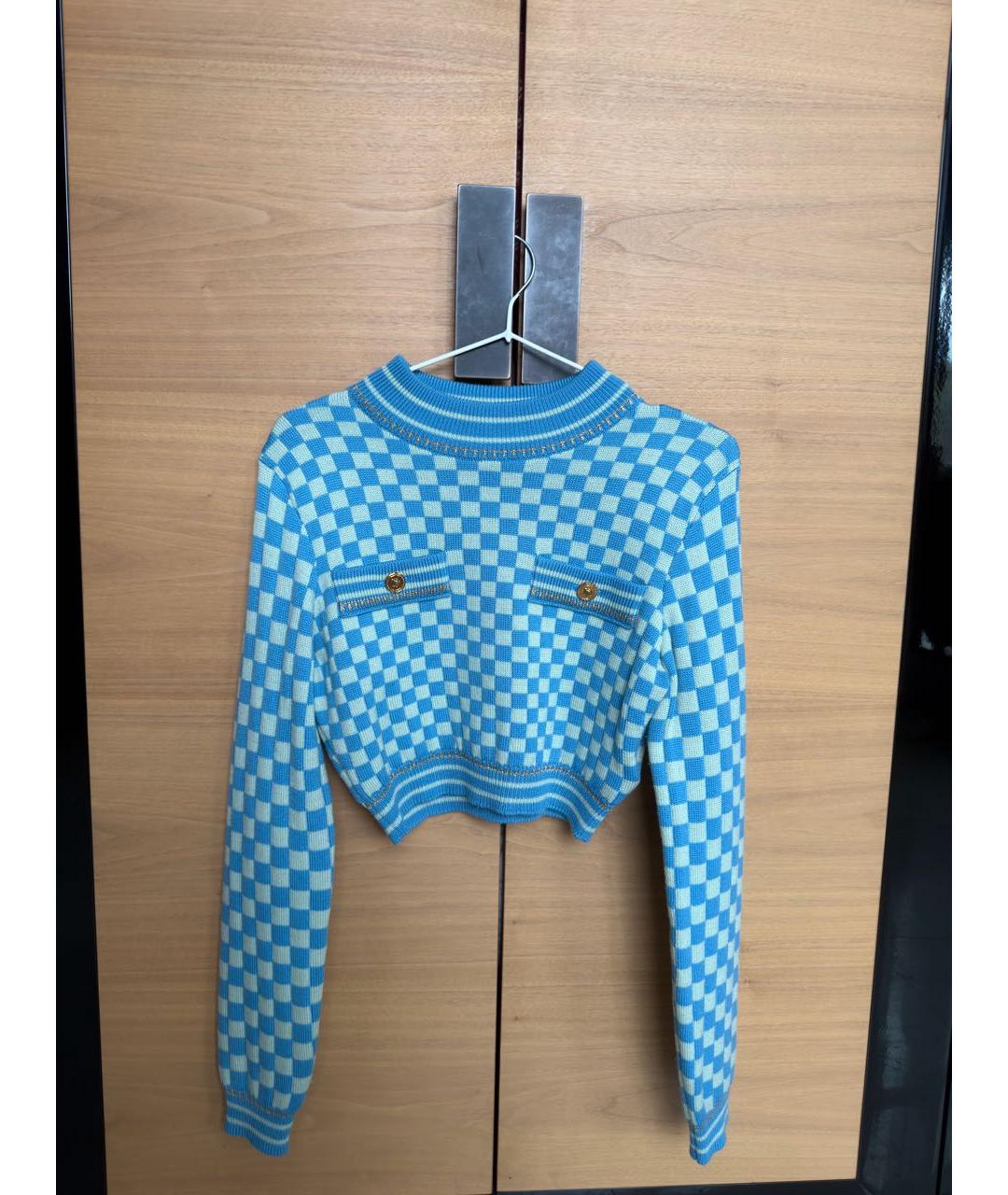 VERSACE Голубой вискозный костюм с юбками, фото 3