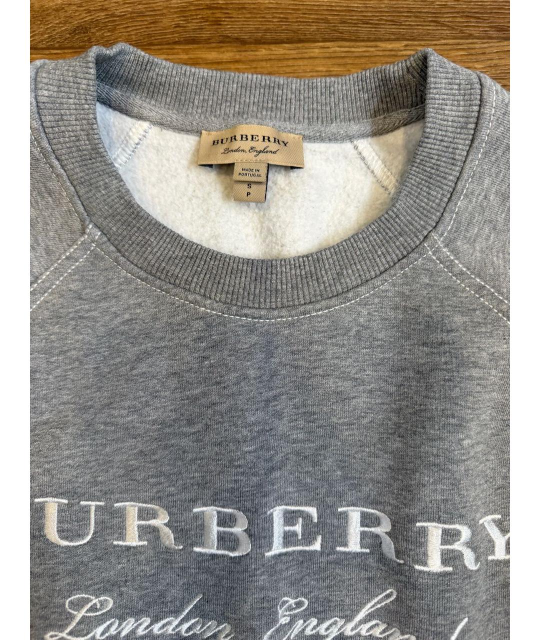 BURBERRY Серый хлопковый джемпер / свитер, фото 3