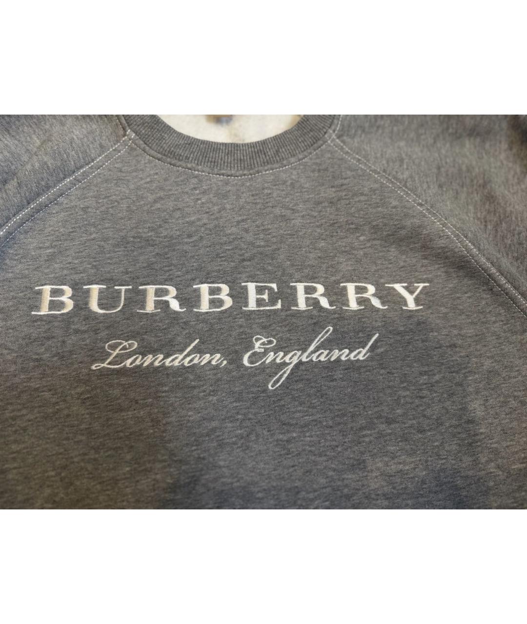 BURBERRY Серый хлопковый джемпер / свитер, фото 4