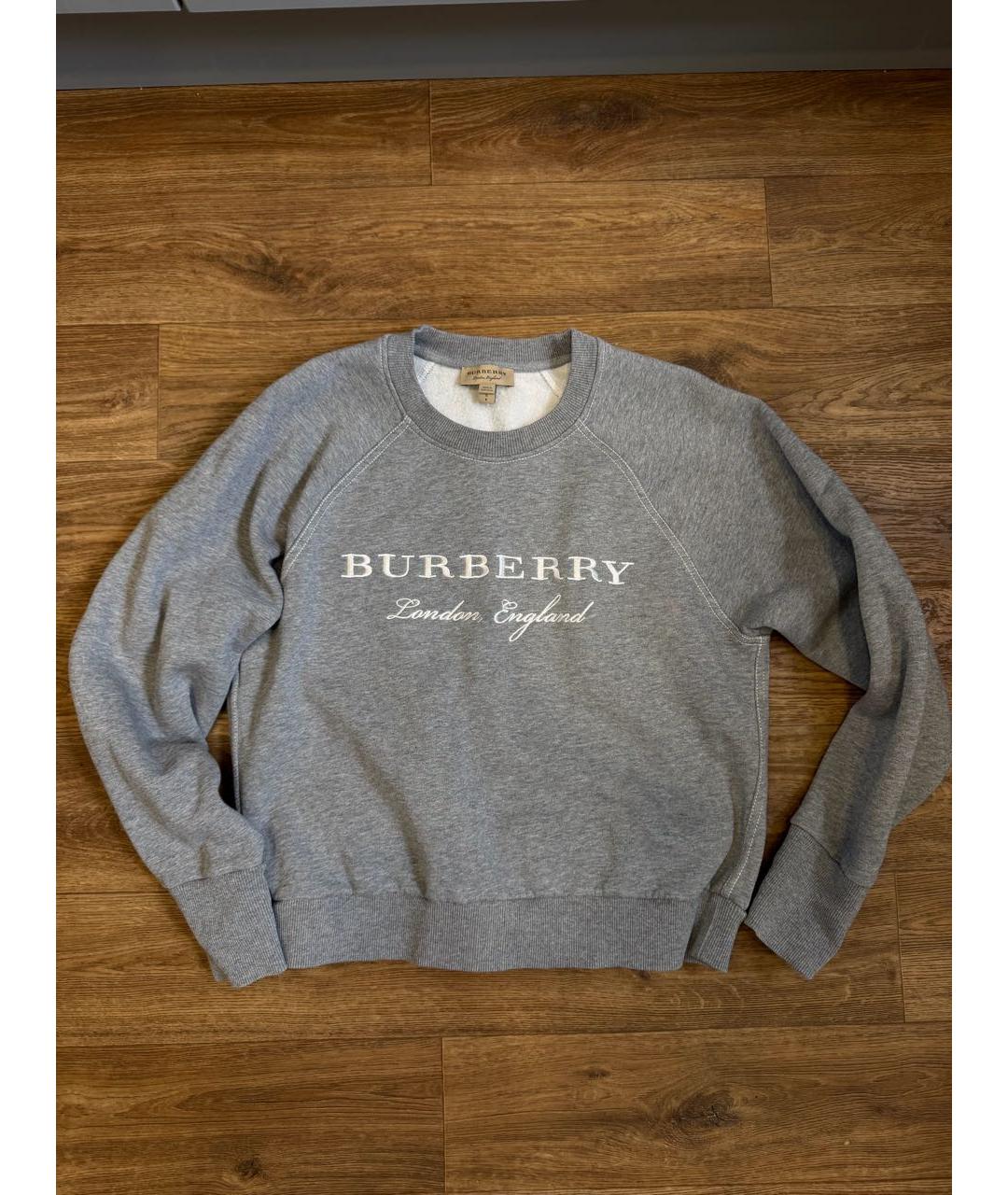 BURBERRY Серый хлопковый джемпер / свитер, фото 6