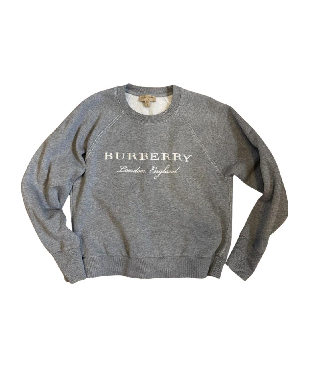 BURBERRY Серый хлопковый джемпер / свитер, фото 1