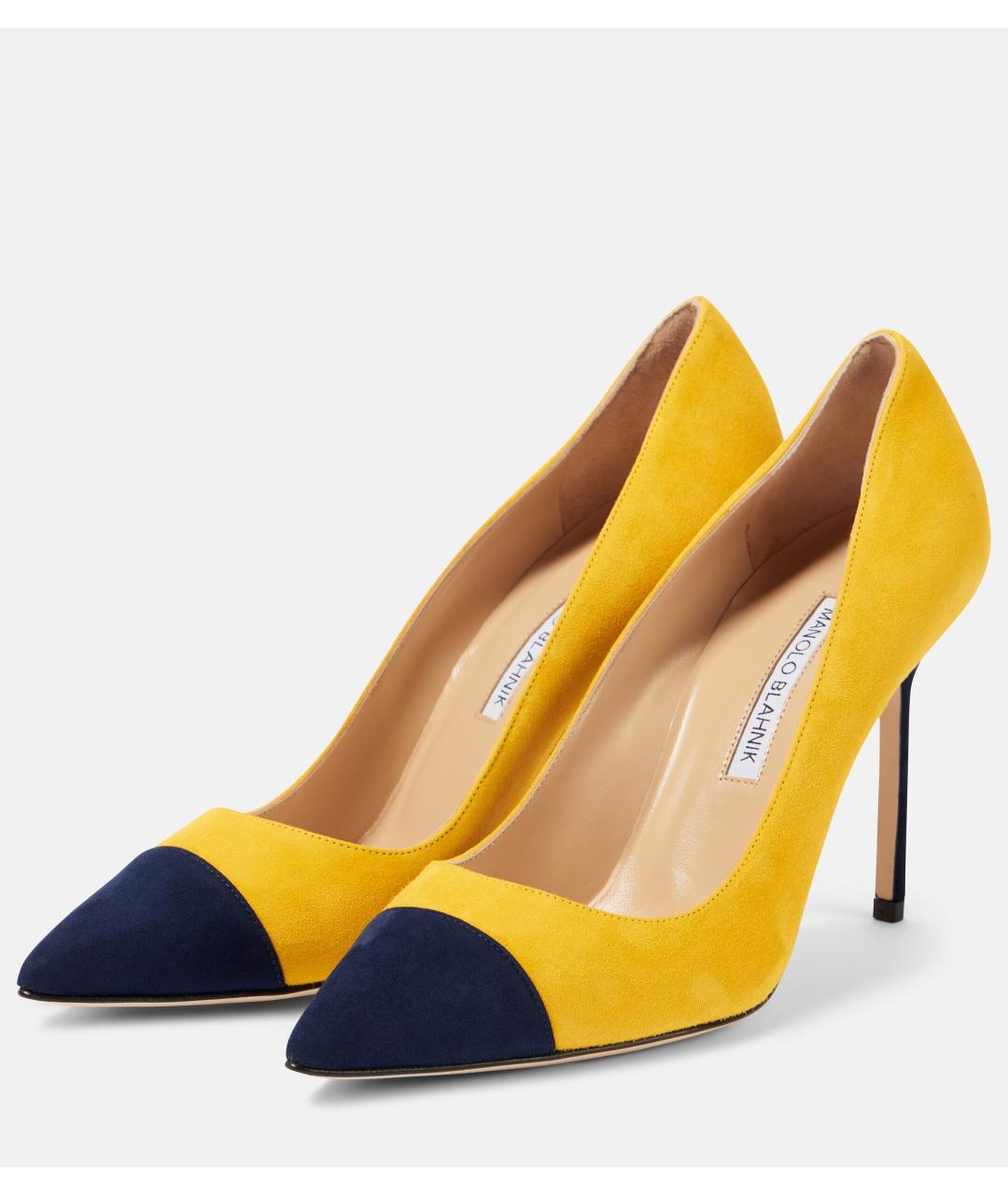 MANOLO BLAHNIK Желтые замшевые туфли, фото 7