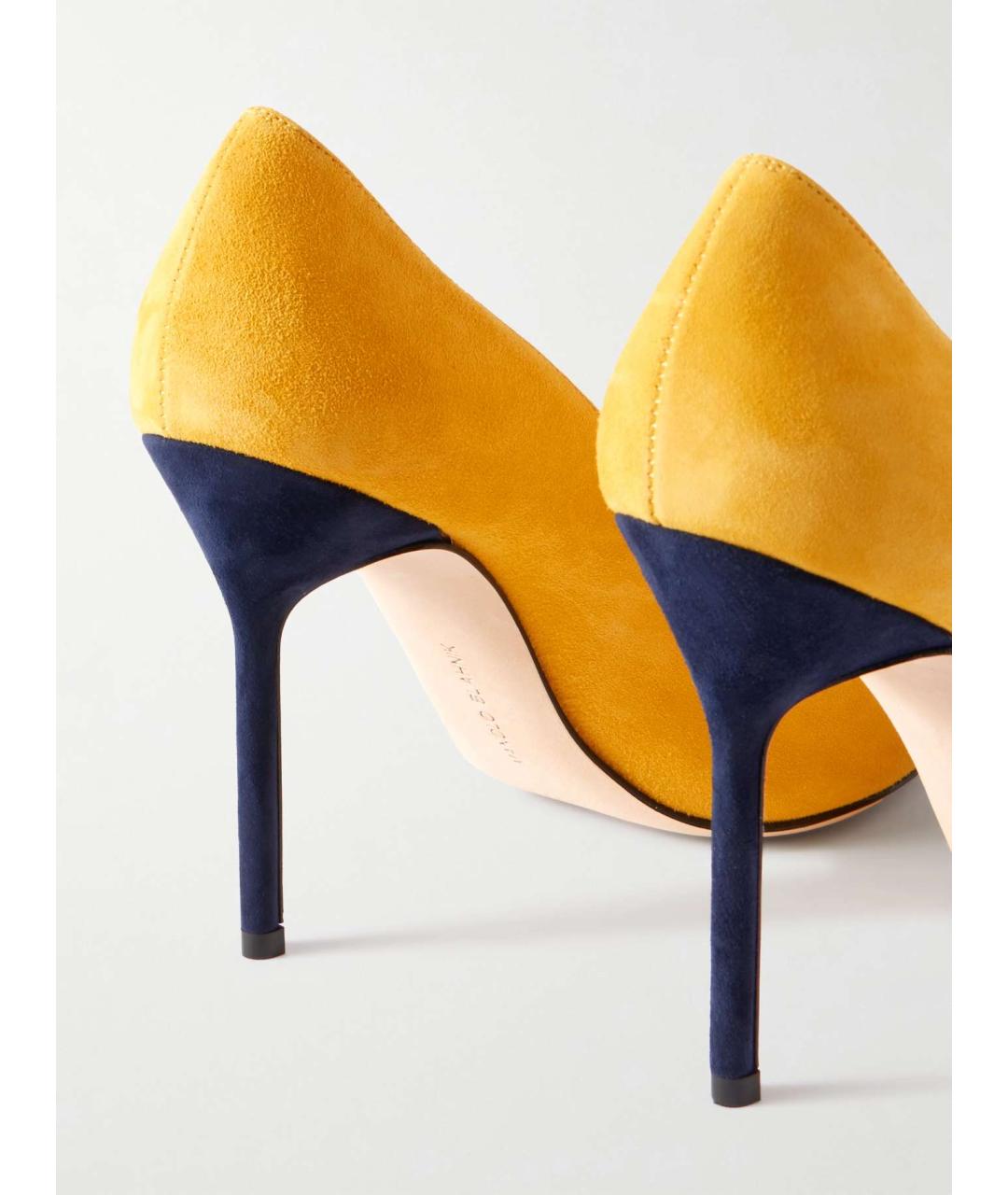 MANOLO BLAHNIK Желтые замшевые туфли, фото 4