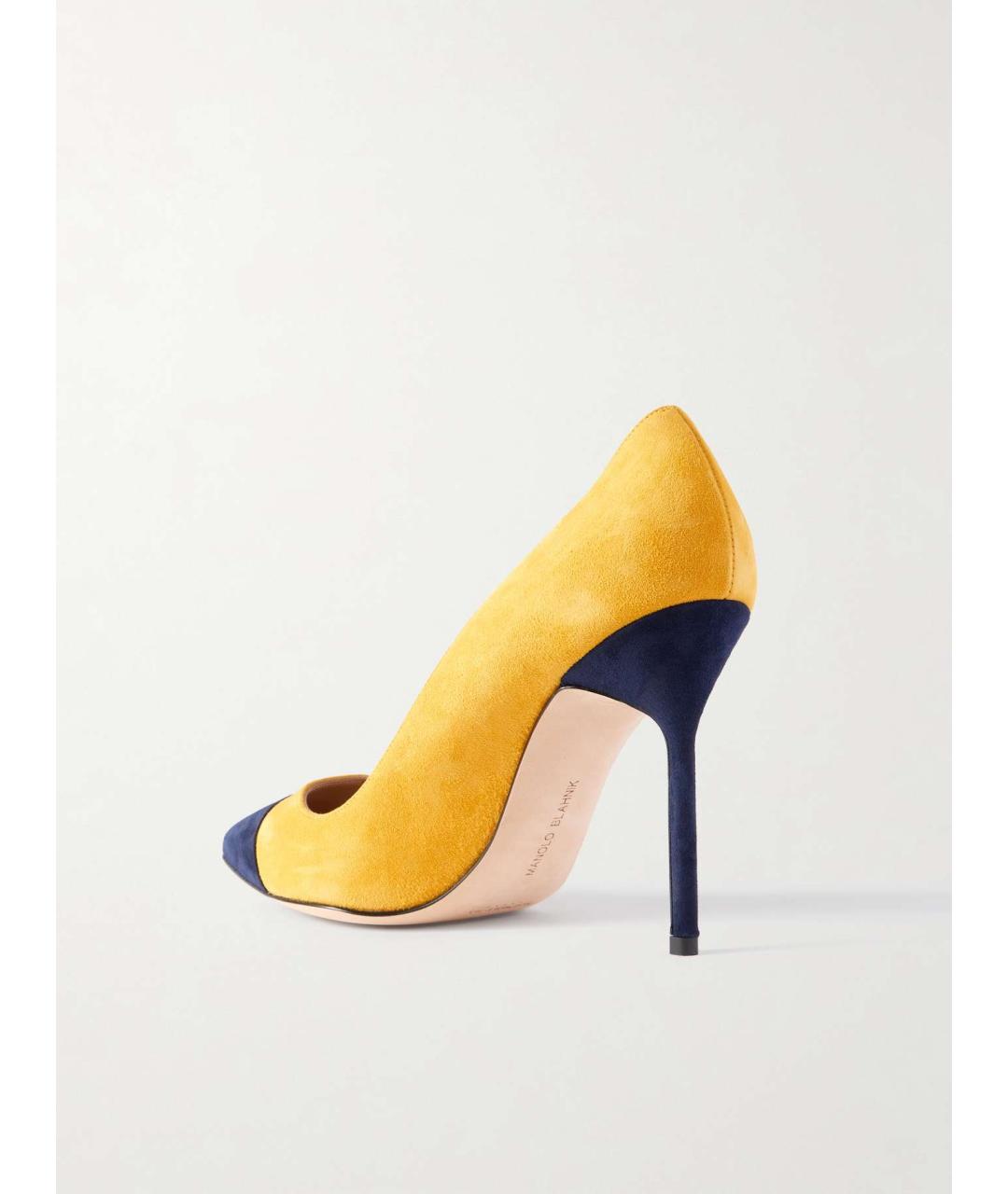 MANOLO BLAHNIK Желтые замшевые туфли, фото 3