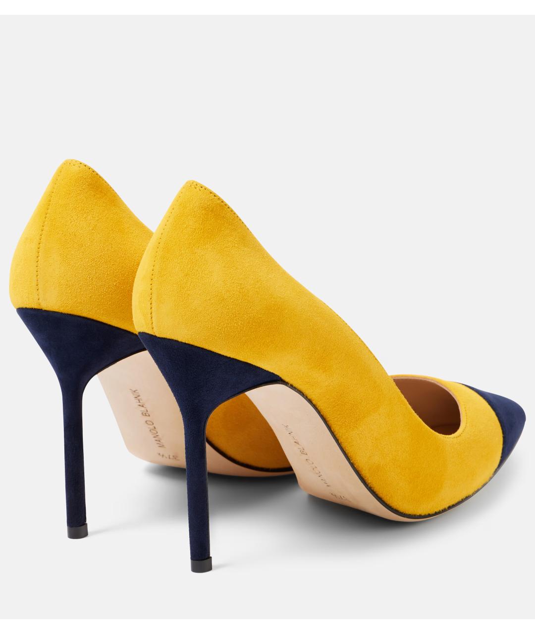 MANOLO BLAHNIK Желтые замшевые туфли, фото 9