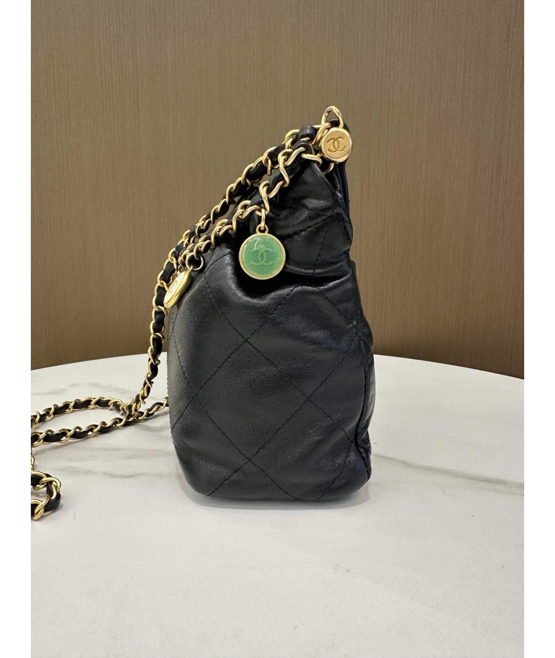 CHANEL Черная кожаная сумка через плечо, фото 3