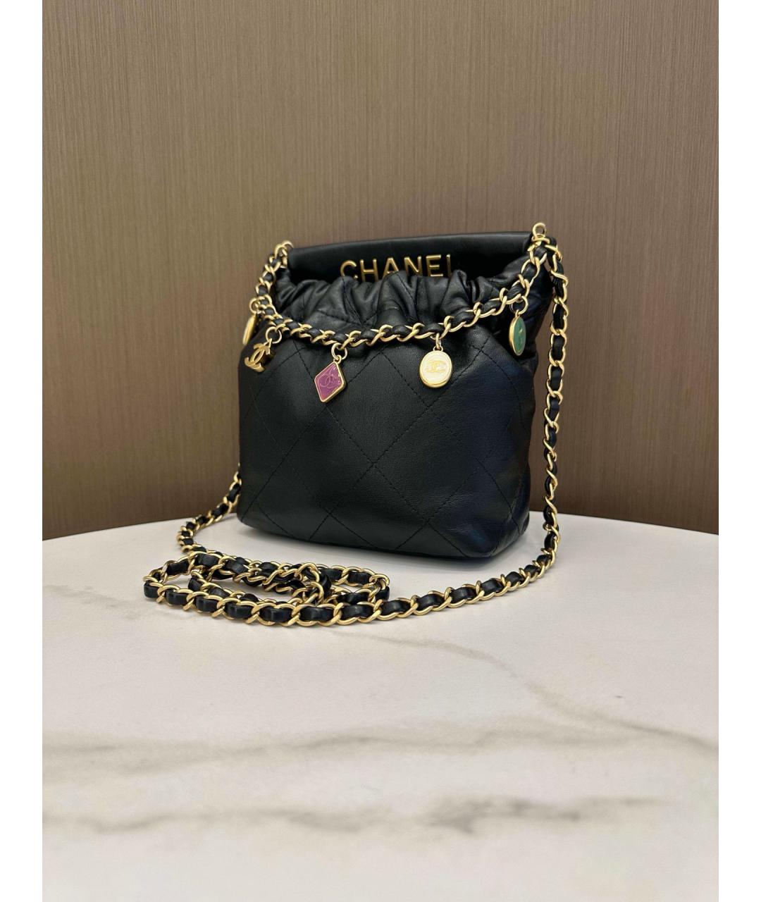 CHANEL Черная кожаная сумка через плечо, фото 2