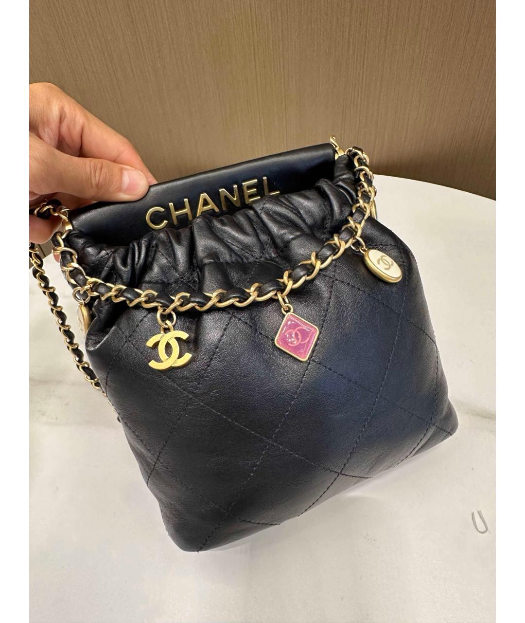 CHANEL Черная кожаная сумка через плечо, фото 5