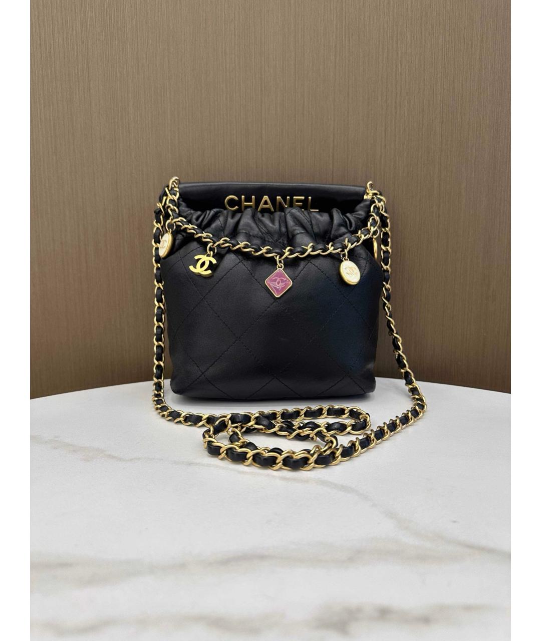 CHANEL Черная кожаная сумка через плечо, фото 9