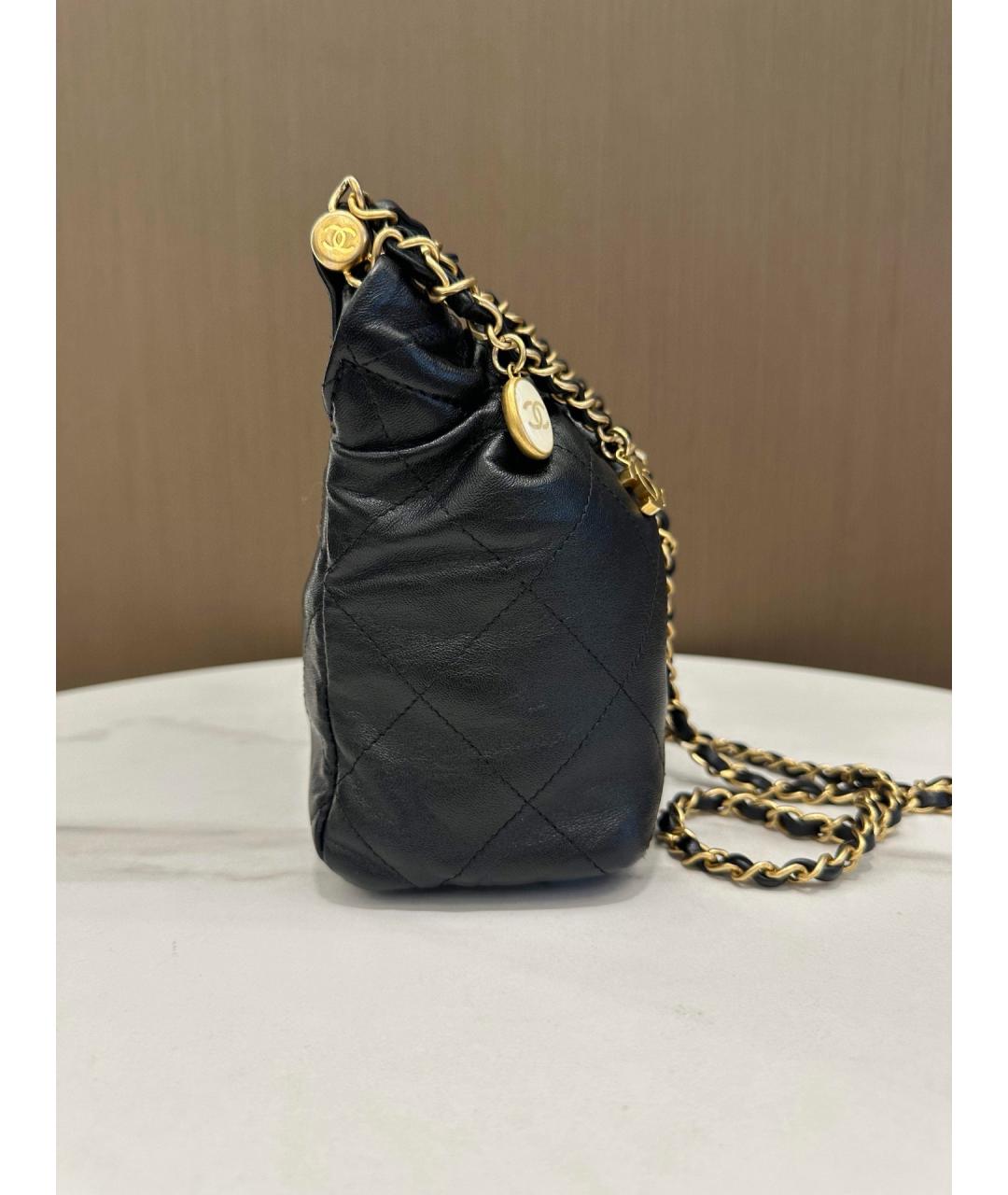 CHANEL Черная кожаная сумка через плечо, фото 4
