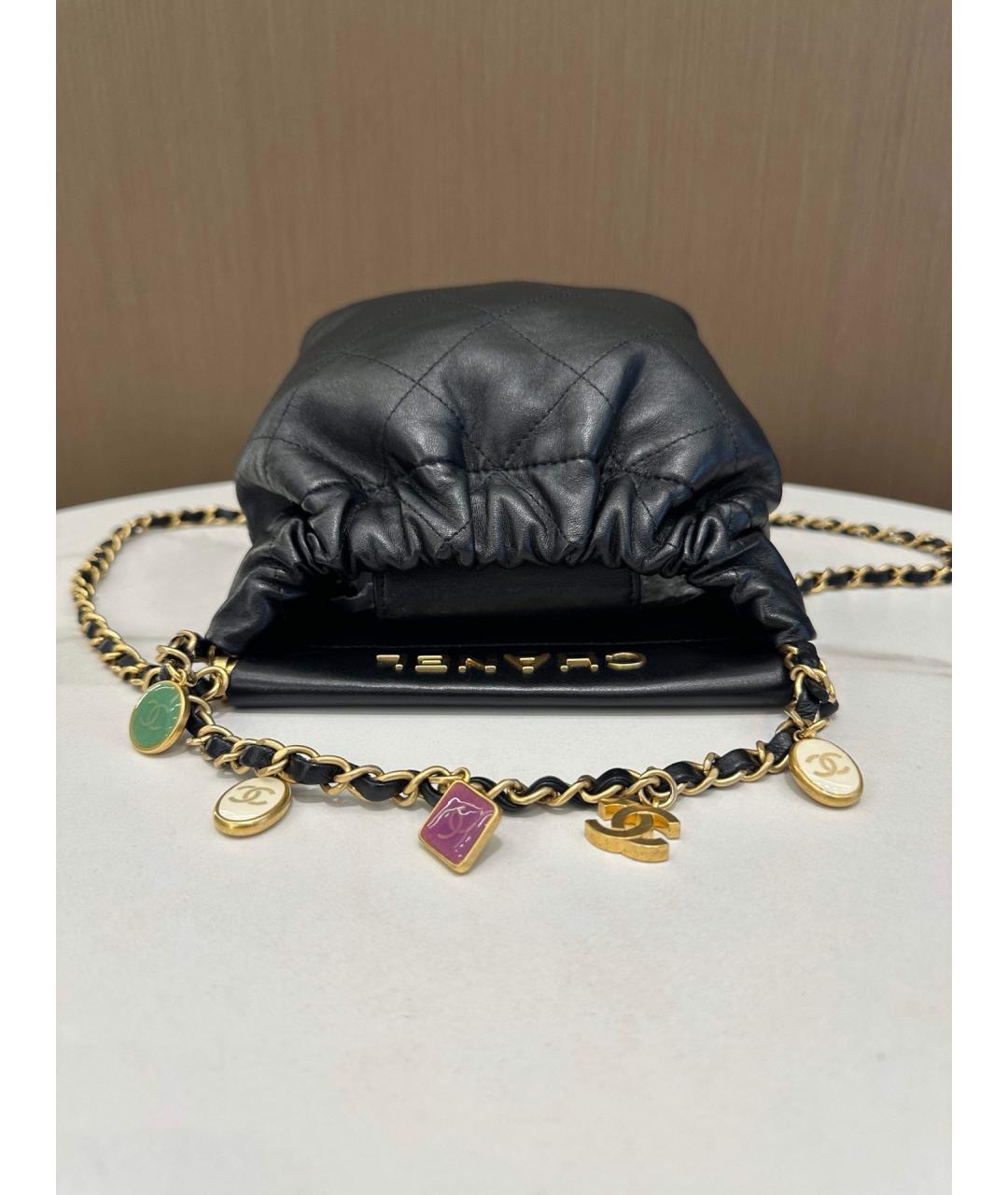 CHANEL Черная кожаная сумка через плечо, фото 7