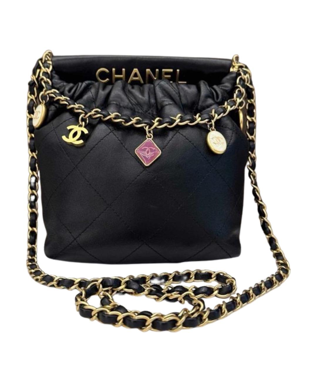 CHANEL Черная кожаная сумка через плечо, фото 1