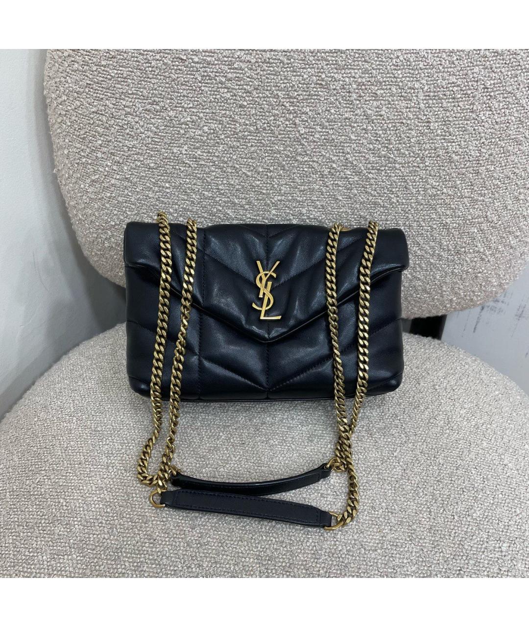 SAINT LAURENT Черная кожаная сумка через плечо, фото 9