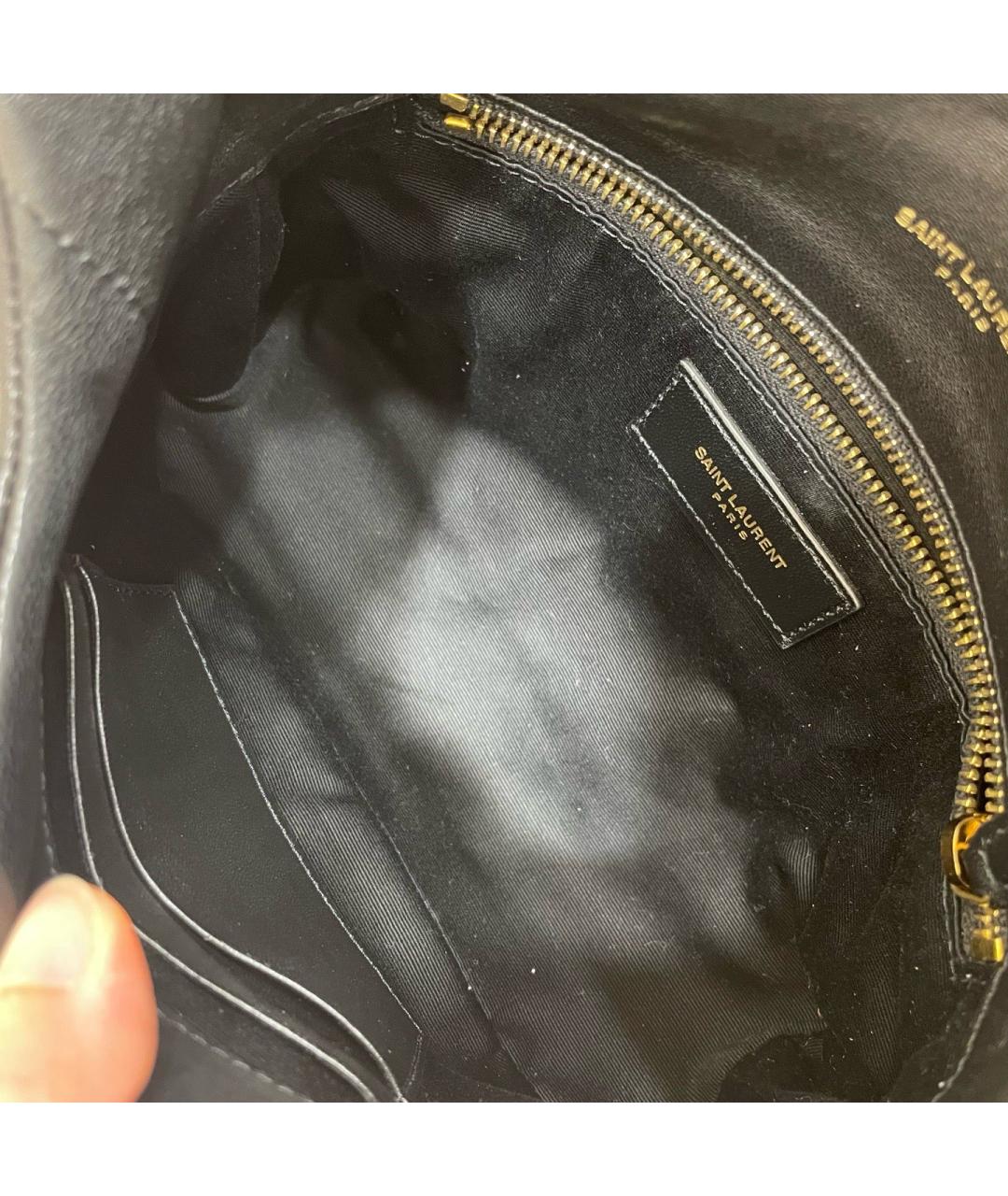 SAINT LAURENT Черная кожаная сумка через плечо, фото 6