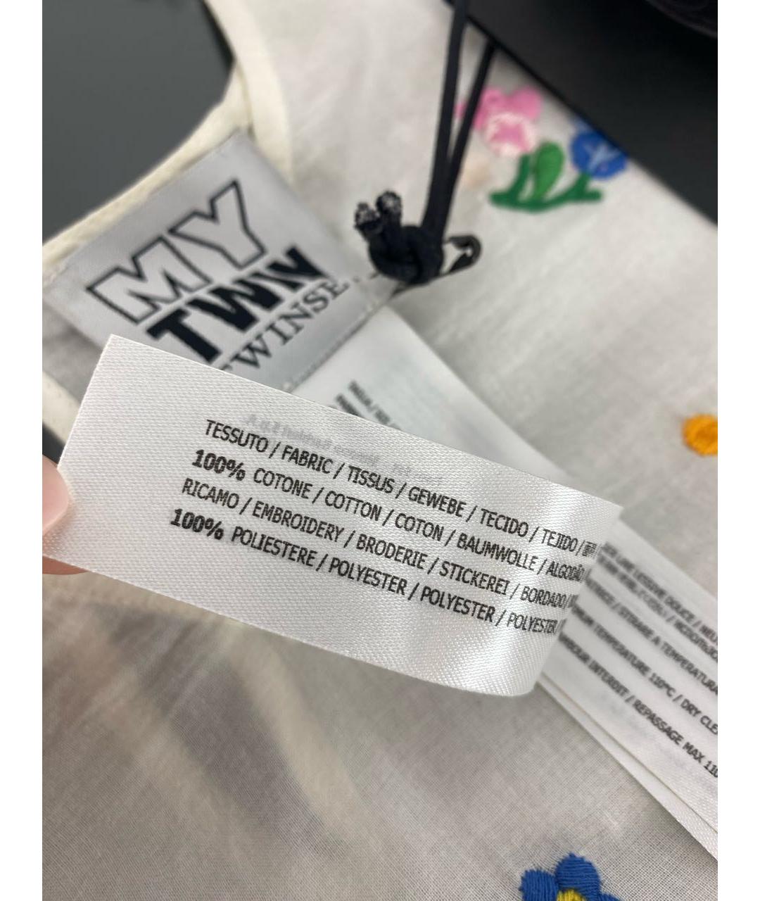 TWIN-SET Белая хлопковая блузы, фото 7