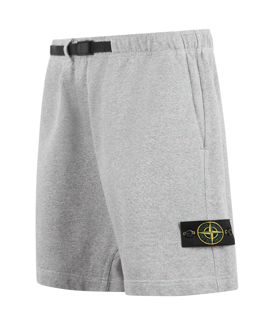 STONE ISLAND Серые хлопковые шорты, фото 3