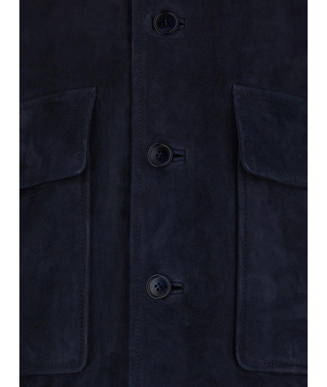 GUCCI Синяя замшевая куртка, фото 3