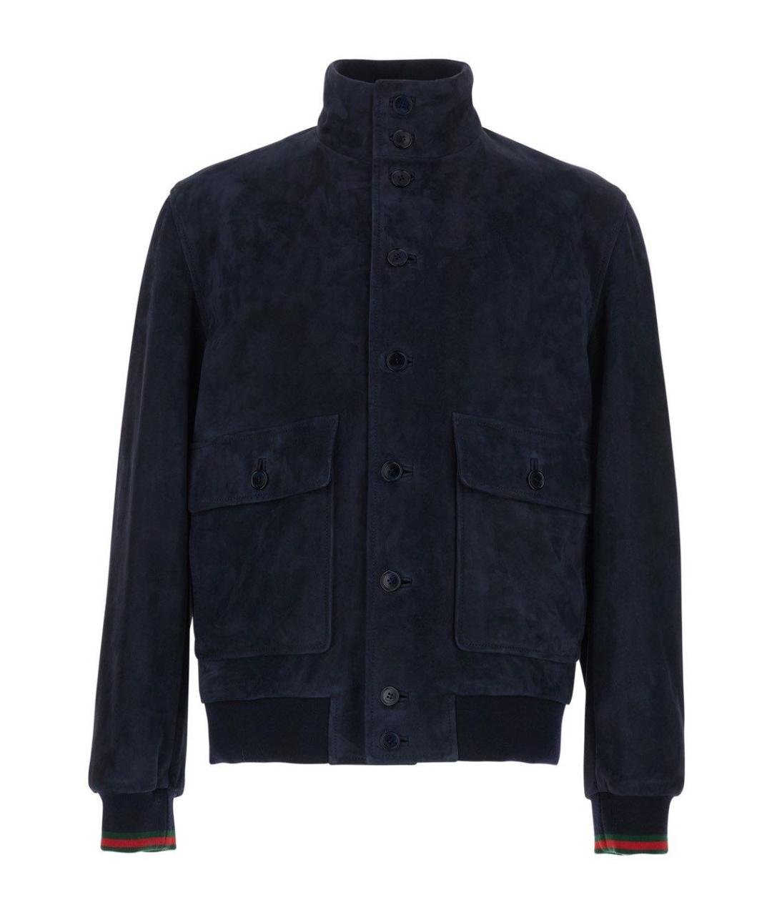GUCCI Синяя замшевая куртка, фото 1