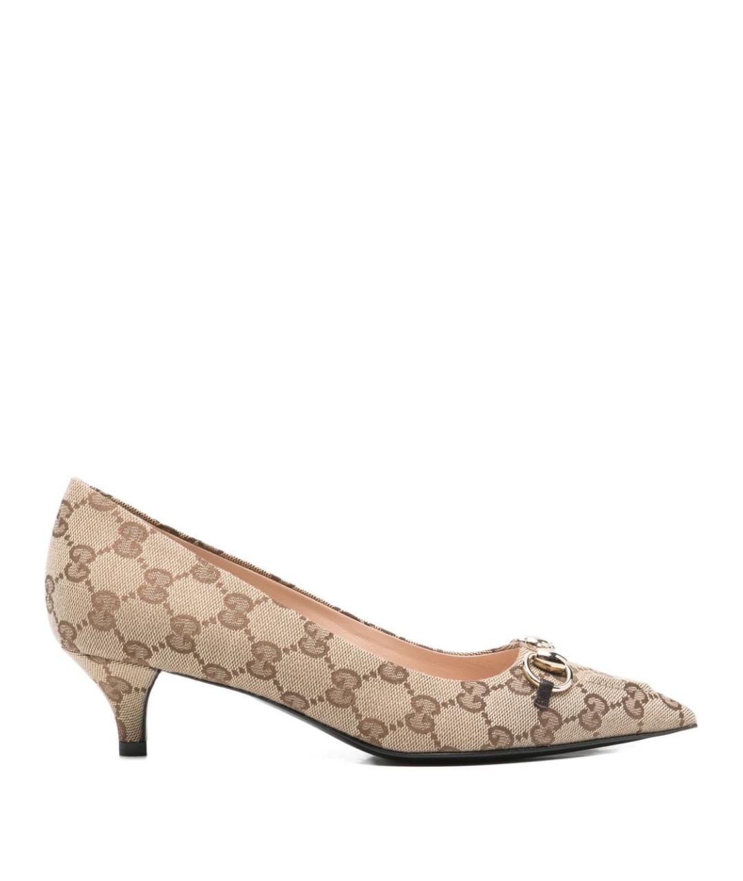 GUCCI Бежевые текстильные туфли, фото 1