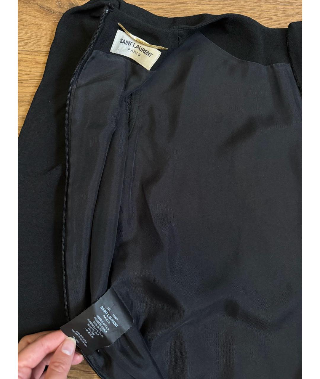 SAINT LAURENT Черное ацетатное коктейльное платье, фото 6