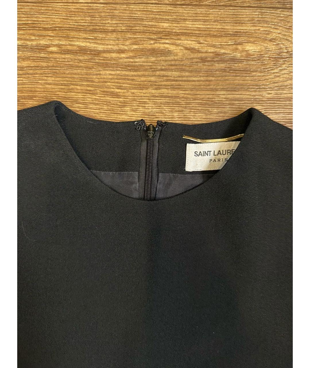 SAINT LAURENT Черное ацетатное коктейльное платье, фото 3