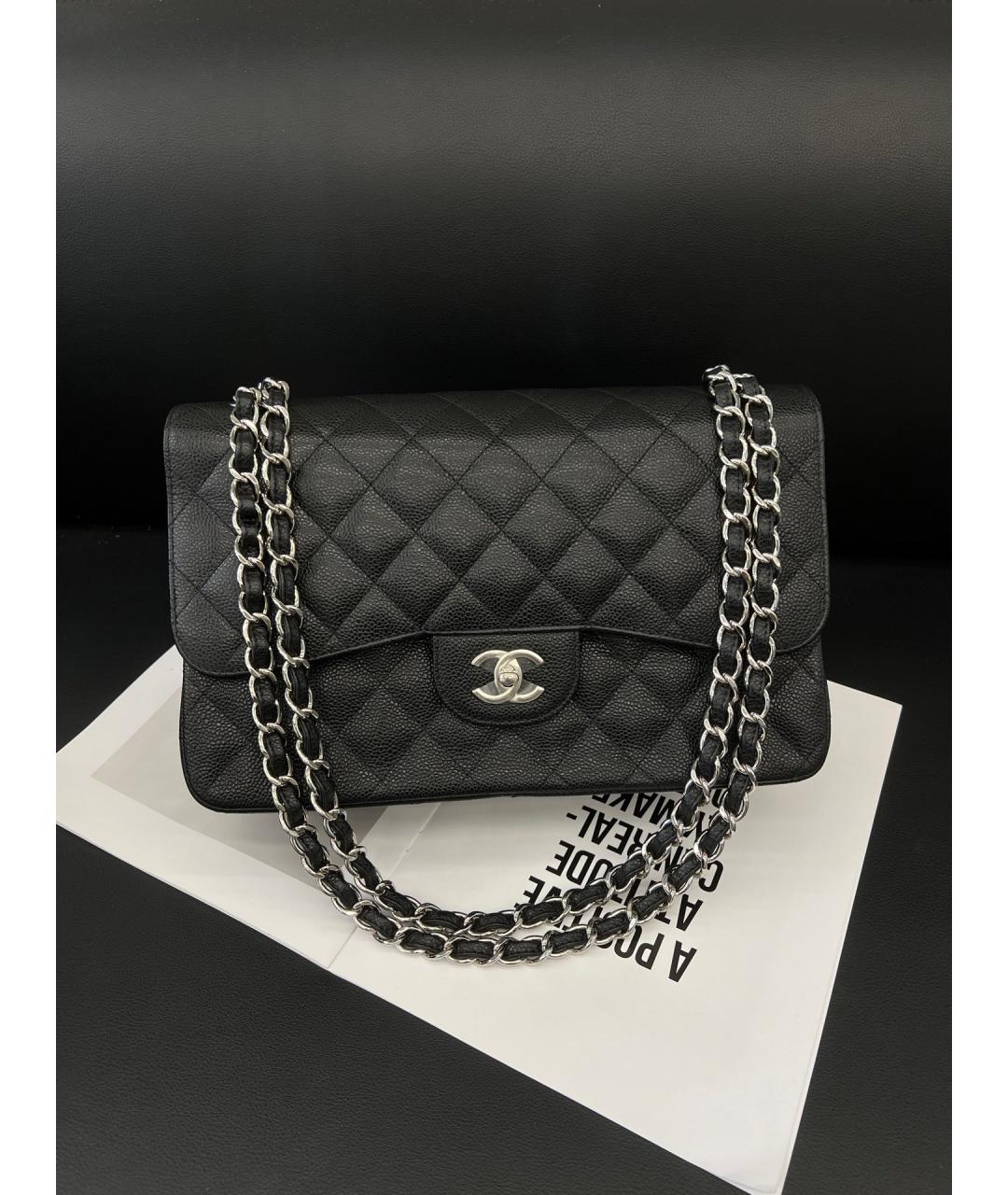 CHANEL Черная кожаная сумка через плечо, фото 3