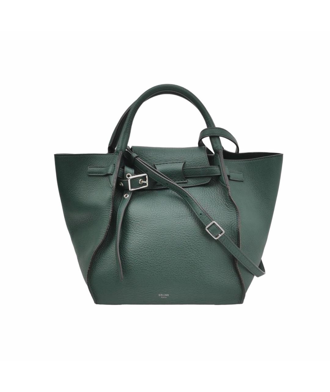 CELINE Зеленая кожаная сумка тоут, фото 9