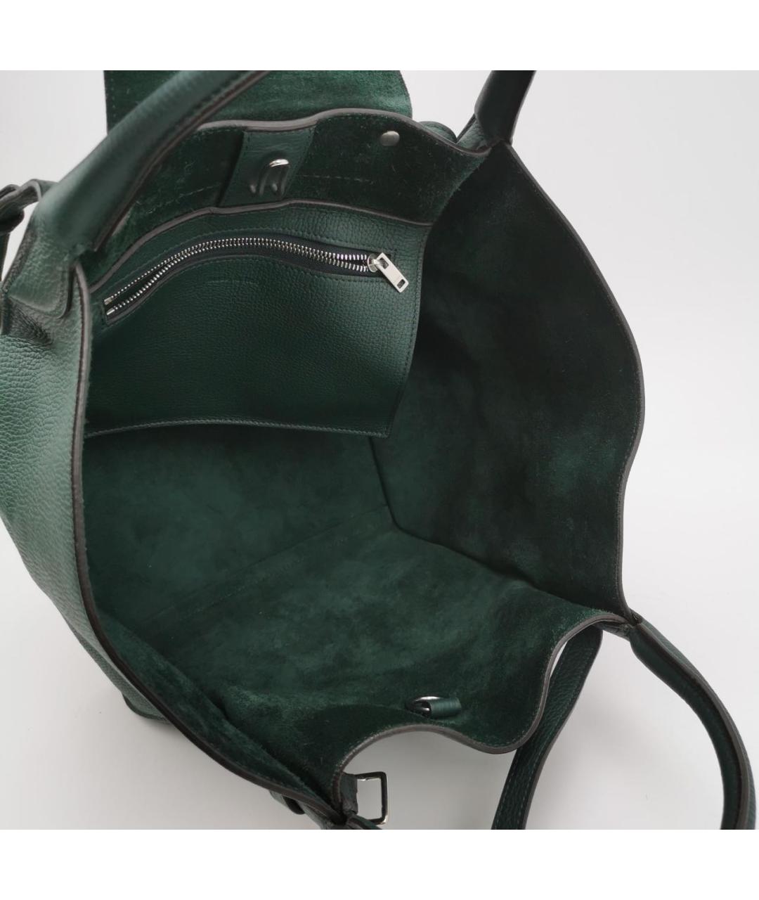 CELINE Зеленая кожаная сумка тоут, фото 5