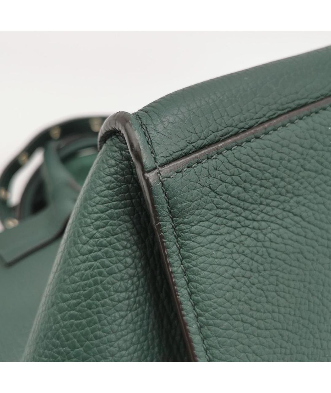 CELINE Зеленая кожаная сумка тоут, фото 7