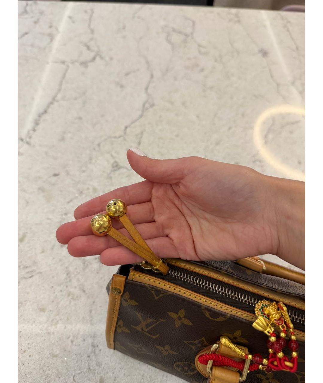 LOUIS VUITTON Коричневая сумка с короткими ручками, фото 7