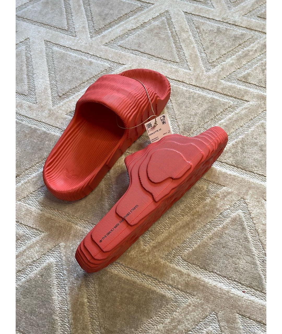 ADIDAS Коралловые резиновые шлепанцы, фото 9