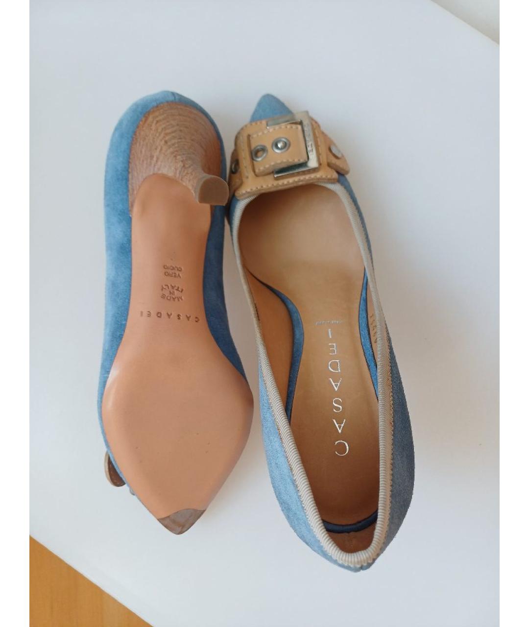 CASADEI Голубые замшевые туфли, фото 9