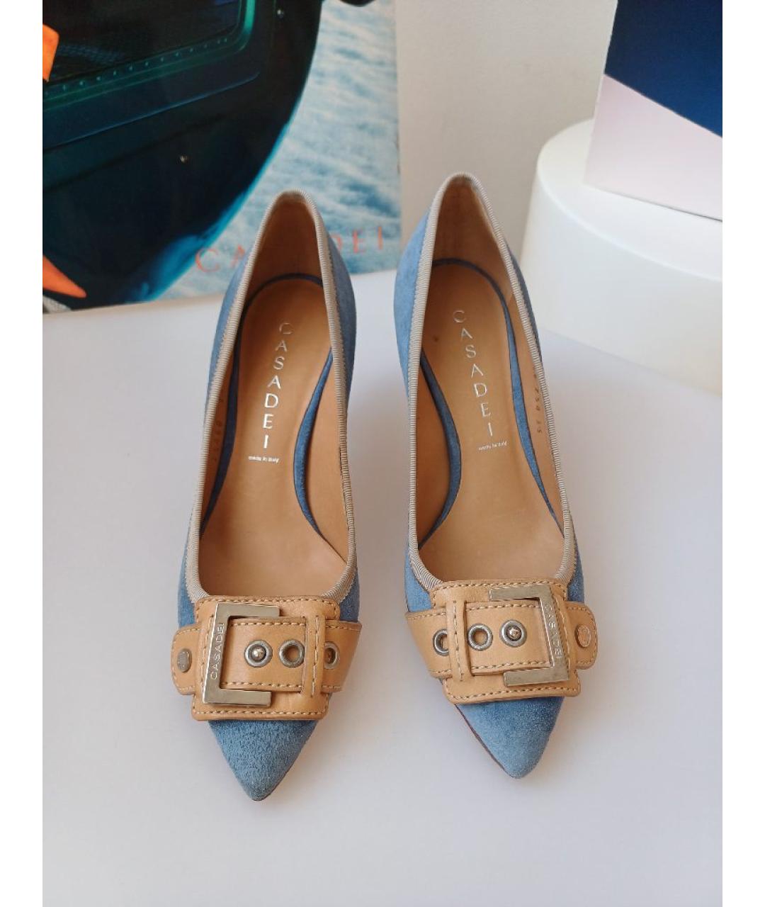 CASADEI Голубые замшевые туфли, фото 7