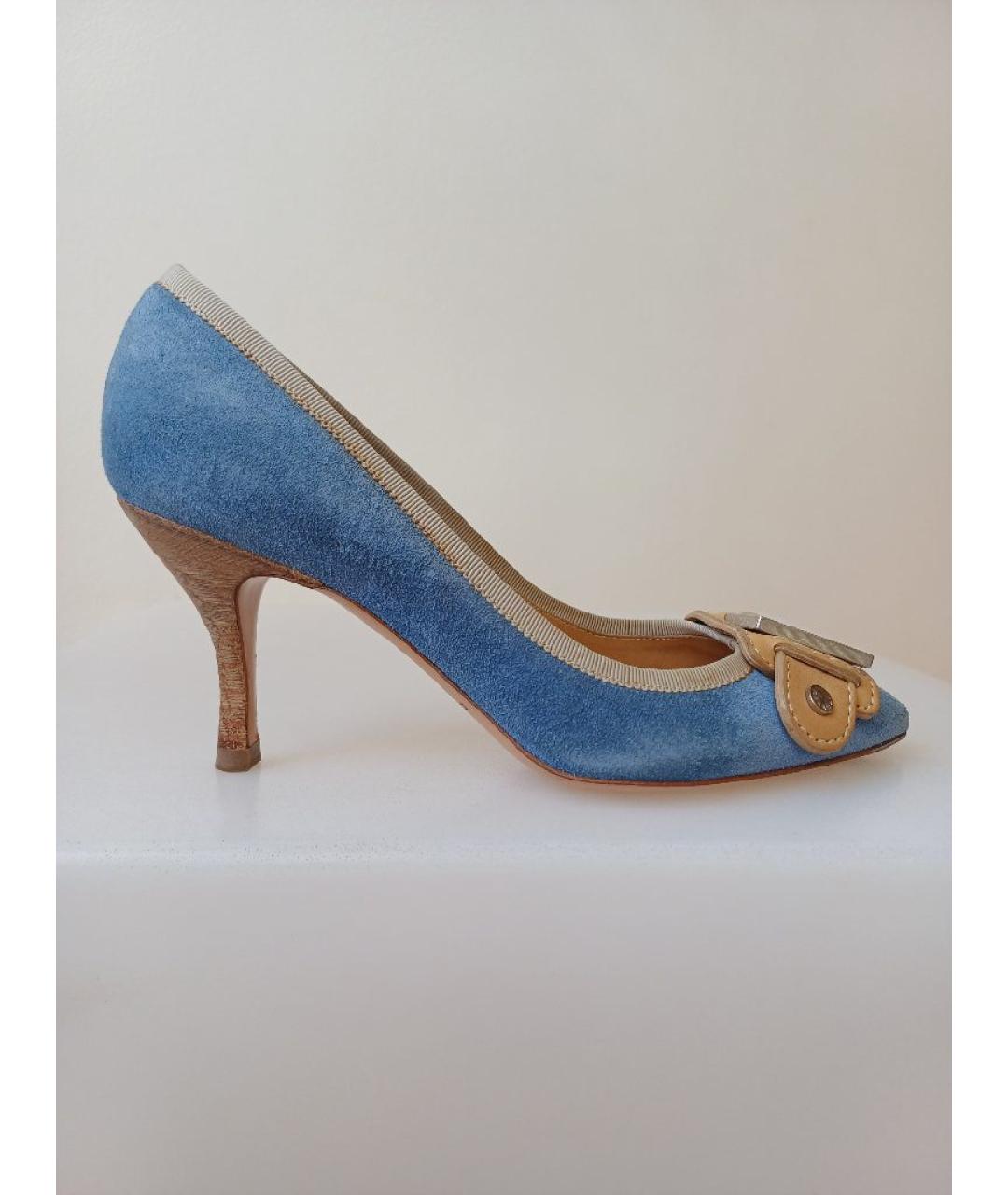 CASADEI Голубые замшевые туфли, фото 10