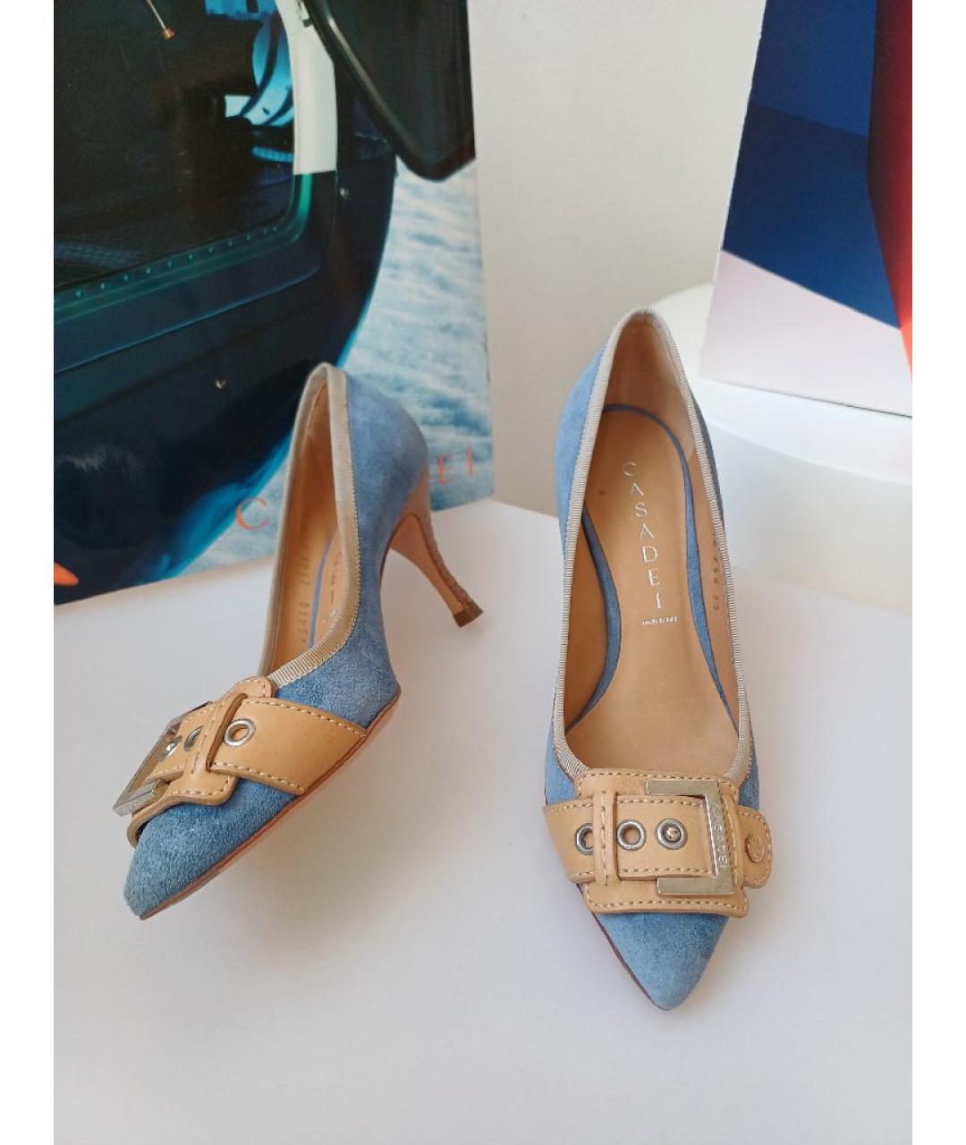 CASADEI Голубые замшевые туфли, фото 6